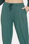 Zivame Impression Knit Cotton Pyjama Set - Trek Green — thumbnail 6